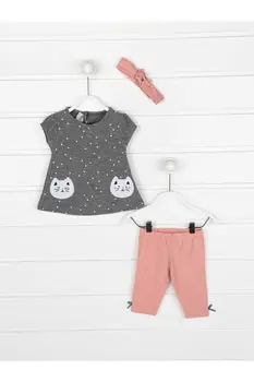 

Gray Summer Female Child 3 PCs Set