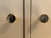 Furniture-Handles Door-Knobs Drawer Pulls Cupboard Shell-Resin Cabinet Kitchen Brass