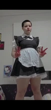 Maid Cosplay Costume Outfit Blocked Pinafore Short-Sleeves Lolita-Dress Halloween Girls