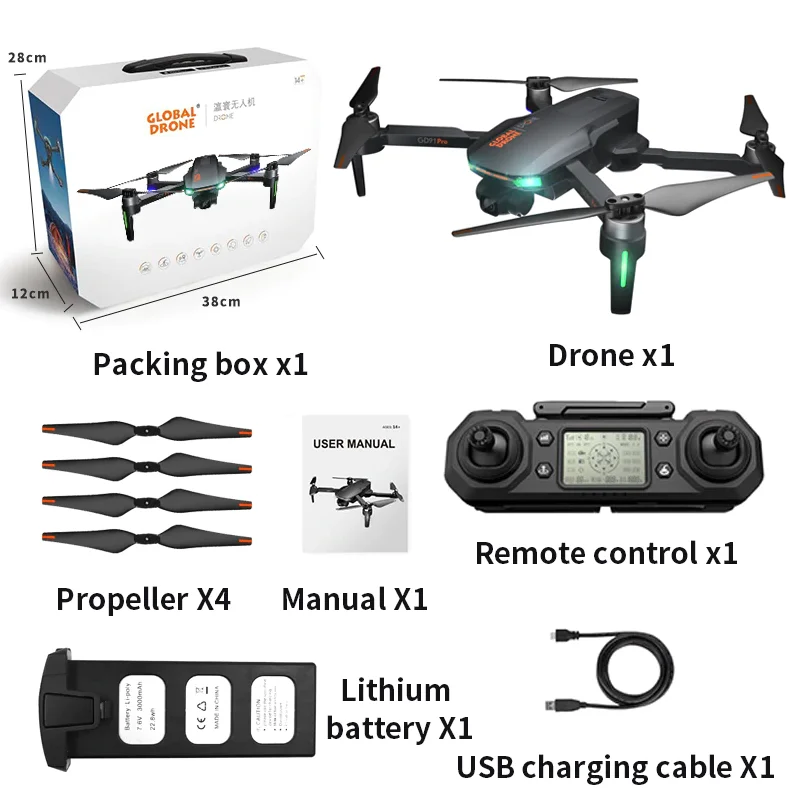 Ocday пульт дистанционного управления оригинальный GD91 PRO 4K GPS HD Камера 2 оси