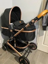 Luxmom-cochecito de bebé 3 en 1 con asiento de coche, respetuoso con el medio ambiente, con absorción de impacto de cuatro ruedas, envío desde España