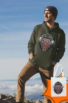 

Angemiel Wear Who Listens to Music Gorilla Green Men 'S Hooded Sweatshirt Bags Kombin
