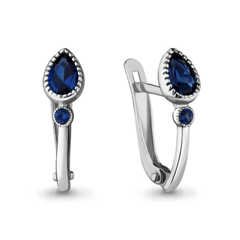 

Aquamarine earrings with nanosapphires, 925 sterling silver