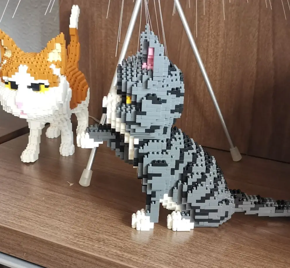 Balody Persian Cat Gray Kitten Animal DIY Diamond Mini Building Nano Blocks Toy 