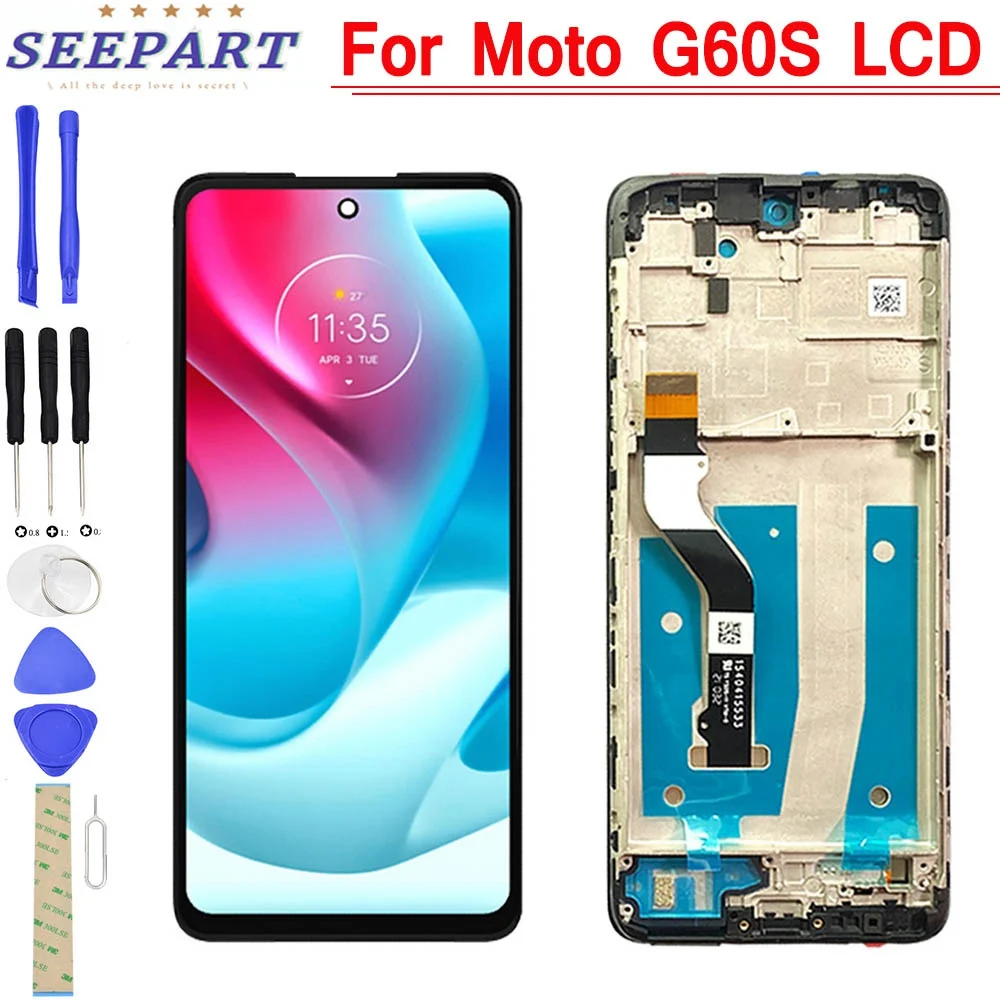 100% протестированный 6 8 &quotЖК-дисплей для Motorola Moto G60S ЖК-дисплей с сенсорным экраном