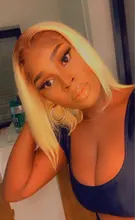 Peluca de cabello humano Rubio degradado Bob para mujeres negras, cabello liso brasileño Bob corto Natural, 100%, 613