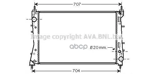 Радиатор Системы Охлаждения Fiat: Linea(323_) 1.3d Multijet/1.4t-Jet/1.6d Multijet 07-(Мкпп) Ava арт. FT2359
