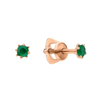 

Gold earrings with emeralds sunlight sample 585