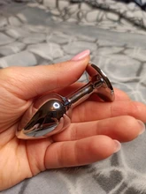 Juguetes sexuales con forma de minitapón Anal para mujer, consolador masculino con forma redonda de Metal, de acero inoxidable suave, cola pequeña, productos íntimos