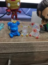 DIY resina epoxi Oso de goma con letras moldes joyería herramienta de fabricación Kit con pegamento de resina AB llavero kit DIY regalo