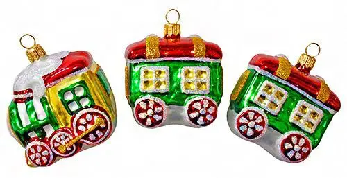 Set of Christmas tree украшеий &quotFun Train&quot Fishbone | Дом и сад