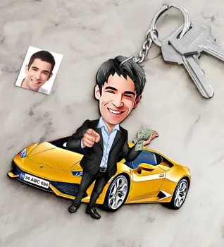 

Personalized Mr Lamborghini Figured Platter Wooden Cartoon Keychain Door Personalized Design Quality Reliable Gift
