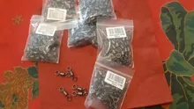 Bolas giratorias de pesca, rodamiento giratorio con anillos de presión de seguridad, accesorios de pesca de carpa, 50 unids/lote