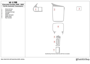 

Interior lining for Chevrolet Cavalier 2000-2005. Set L198.
