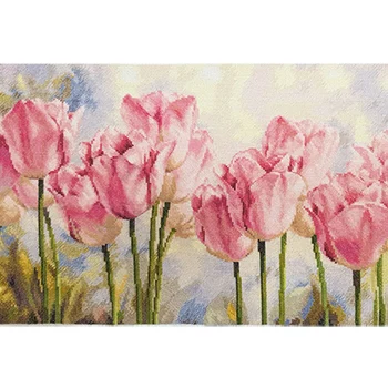 

2-37 Alice's embroidery set 'Pink тюльпаны' 40*27 cm