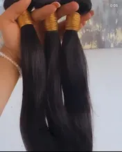 Mechones de pelo liso de 30 pulgadas con cierre, pelo brasileño tejido, 3 / 4 mechones con cierre, extensión de cabello humano