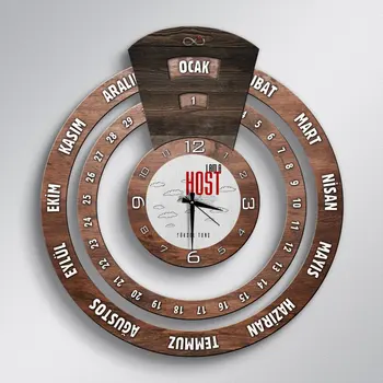 

Personalized Professional Host Endless Mayan Calendar Wooden Wall Clock