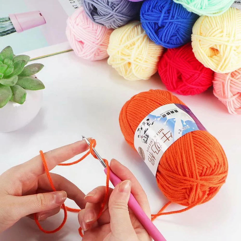 5pcs 5ply Milk Cotton Knitting Yarn Soft Blended Cotton Crochet Thread For Hand Knitting Sweater Baby Yarn 50g Knitting Tools 3