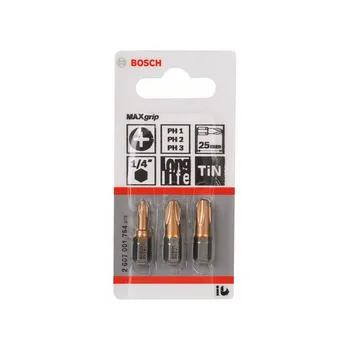 

BOSCH-Set of 3 screw bits Max Grip (PH) PH1