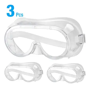 

3pcs Anti Dust Safety Goggles Protective Eyes Work Anti-Fog Antisand windproof Transparent Goggles Eyes Protection