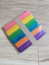 Palo de madera para hacer helados para niños y bebés, varitas coloridas para hacer helados, manualidades de mano, juguetes educativos creativos, 50 Uds.
