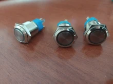 Switch Ring-Lamp-Power Symbol-Button Led-Light Metal 16mm Waterproof Self-Lock NO 1NO1NC