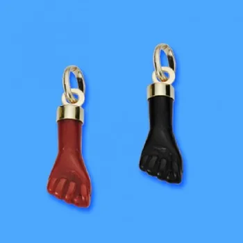 

18K GOLD PENDANT YELLOW HAND PLUG 3 MM BLACK