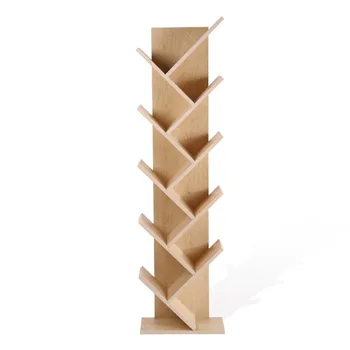 

Rebecca Mobili Bookshelf Shelving Unit 10 Tier Wood Light Brown 160x44,5x22