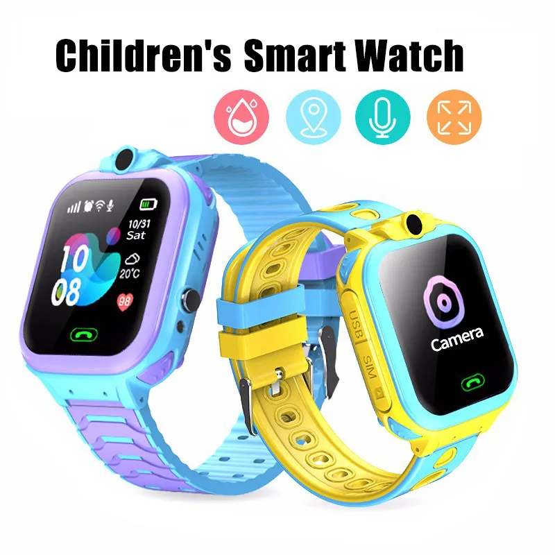 Children's Smart Watch Waterproof SOS Call LBS Anti Lost Location  Tracker kids Smart Watch Camera Lighting Baby 2G Clock Gifts