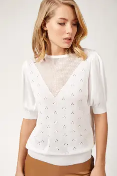 

Happiness ist. Women Cellular Short Sleeve Seasonal Premium Knitwear Bluz NS00204