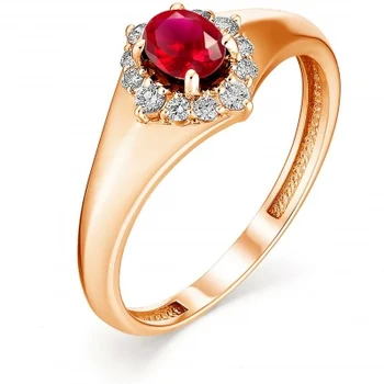

Alcor ring with Ruby and diamonds in red gold