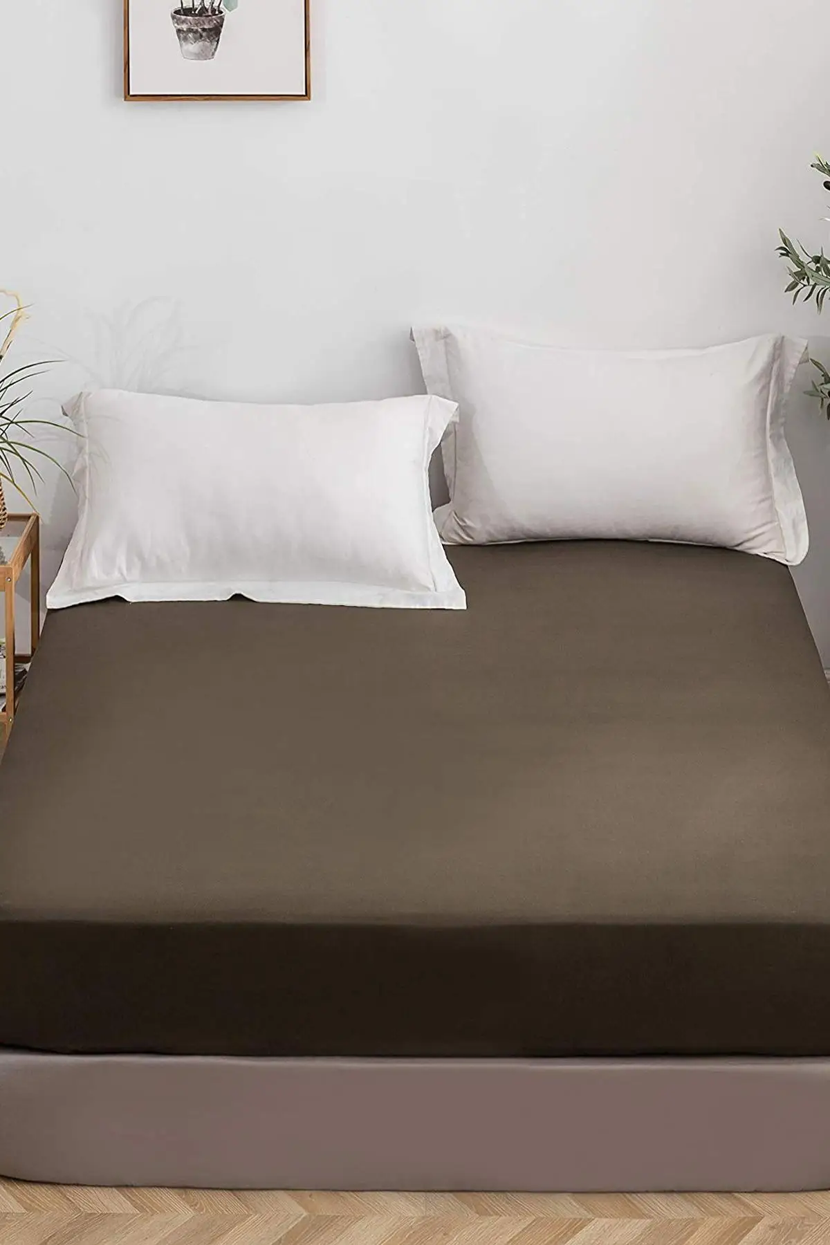 

Double 100 Cotton Combed Cotton Fitted Sheets | Coffee