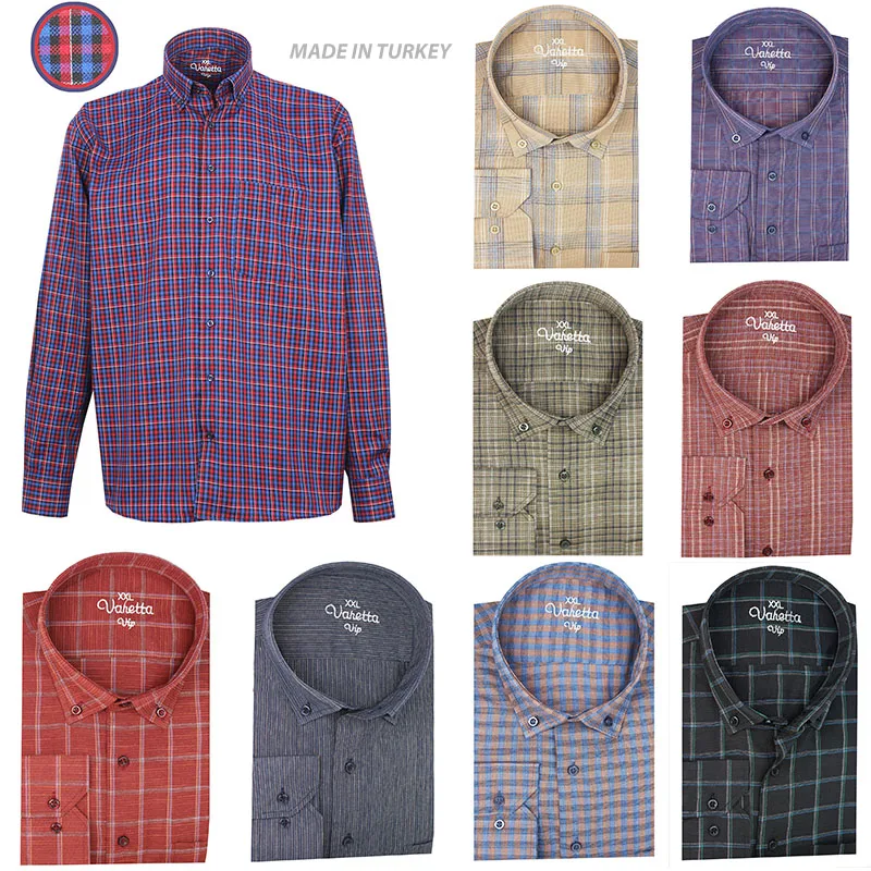 

Men's Plus Size 80% Cotton Plaid Shirts For Men High Quality Long Sleeve Oversize Fit Casual Business Casual Shirt Varetta Turke