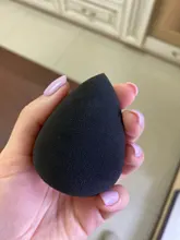 Aplicador de maquillaje negro, esponja supersuave, licuadora de polvo, base suave, contorno, difuminado