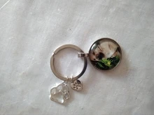 DIY personalizado perro foto Llavero-perro y amor de cristal colgante de forma de corazón Mini llavero coche regalo clave Souvenir para niños y niñas