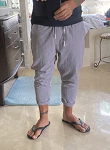 Pantalones bombachos de algodón para hombre, pantalón informal hasta el tobillo para Fitness, ropa de calle, ajustados, para verano, 2020