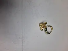 Pendientes pequeños de arcoíris de Playa de Ley 925 para mujer, con personalidad, animal, serpiente, abeja, mariposa, de plata y oro, 1 unidad