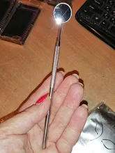 Herramienta de maquillaje con mango de acero inoxidable, espejo para el cuidado de las pestañas, injerto y boca con aumento