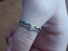 Vintage Ancient Silver Color Happy Smiling Face Open Rings for Women Punk Hip Hop Adjustable