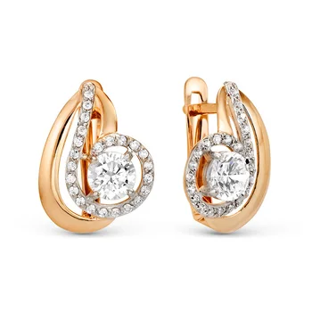 

10-06226 mink gold 585 sterling silver earrings