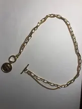 Gold Chain Choker Necklace Charms Bijoux Chunky-Link Statement-Collar Layered Femme Women
