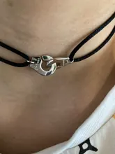 Collar con esposas y cordones de 100% Plata de Ley 925 para hombre y mujer, colgante de lunares con cuerda ajustable, Bisutería