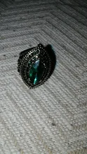 Kinel de lujo anillo para las mujeres aspecto Vintage AAA verde de cristal de la joyería de Boho de Color oro encanto étnico anillo de boda
