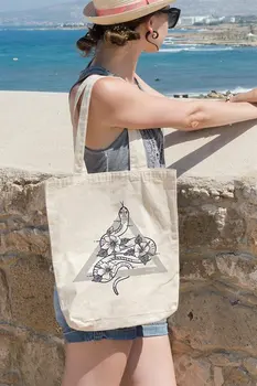 

Angemiel Bag Triangle Inside Flowering Snake Shopping Beach Tote Bag