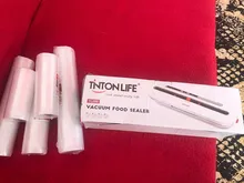 TINTON LIFE-sellador al vacío de alimentos con bolsas, rollos de plástico, bolsas de 5 tamaños para sellador de vacío de cocina para mantener la comida fresca