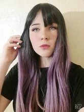 LOUIS FERRE negro Rosa rojo pelucas Cosplay largo recto Ombre peluca sintética con flequillo negro las mujeres Afro resistente al calor de fibra