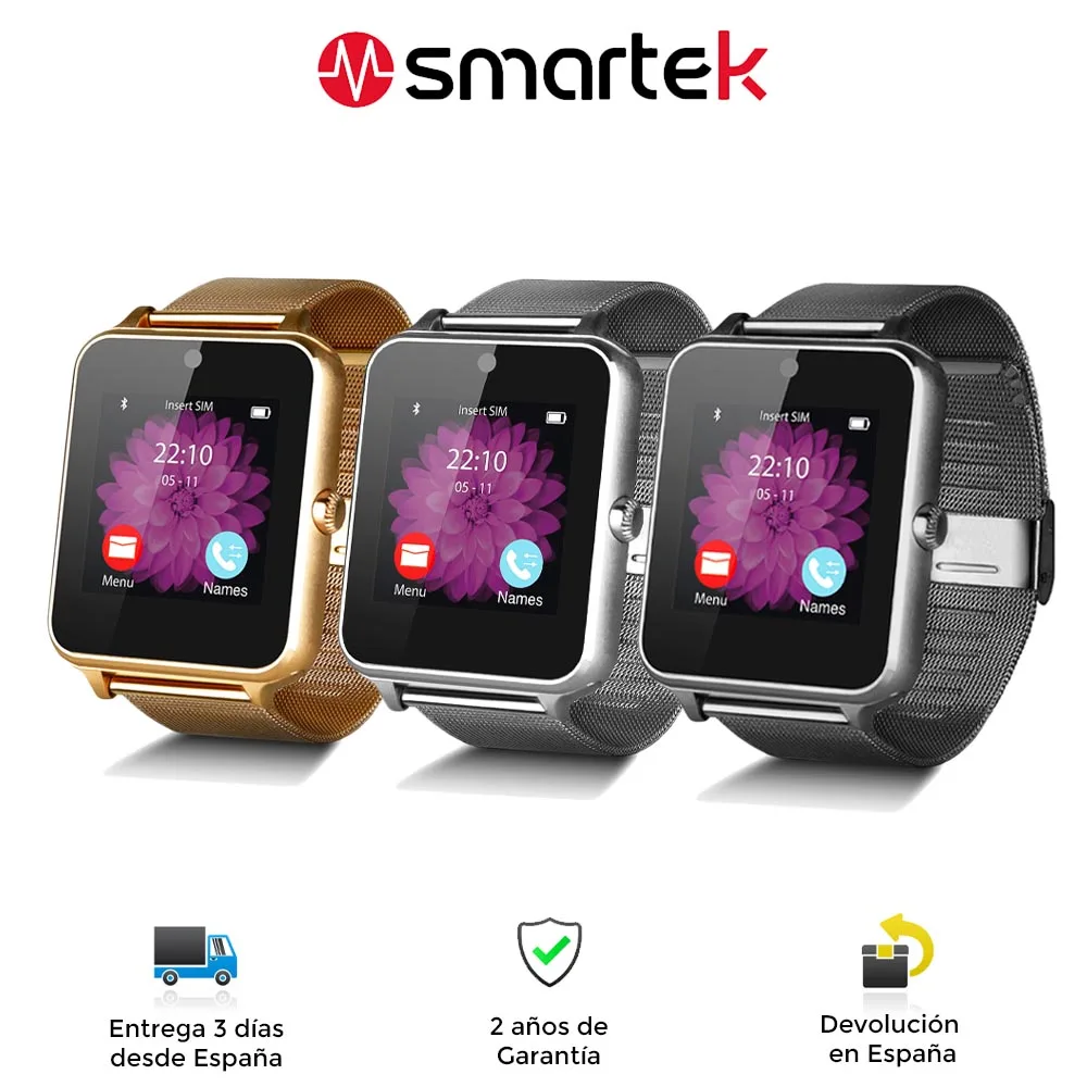 Smartwatch Smartek Sw 832 Metal allows SIM card calls messages internet camera Android Iphone Bluetooth