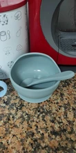 Juego de vajilla de silicona para alimentación de bebé, cuenco de silicona antideslizante con cuchara impermeable, sin BPA, plato para bebé, 1 Juego