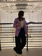 2021 Retro de Color sólido salvaje recto ancho pierna Pantalones mujer primavera nueva moda Coreana de cintura alta pantalones largos