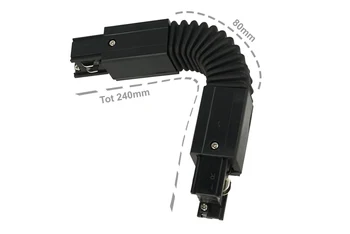 

Joint connector Curvabile L shape black color for bar track system phase CB40203
